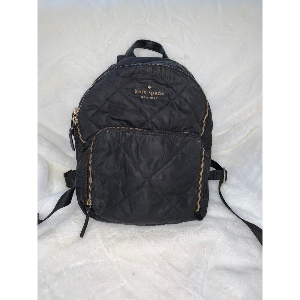 Kate Spade Quilted Nylon‎ Backpack Black Adjustable Straps Women's Bag